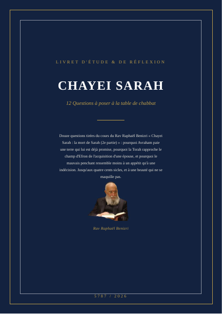 Chayei Sarah — la mort de Sarah (2e partie)