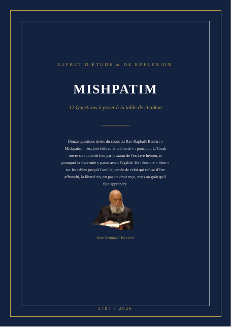 Mishpatim — l'esclave hébreu et la liberté