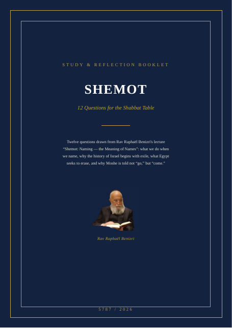 Shemot — Naming — the Meaning of Names