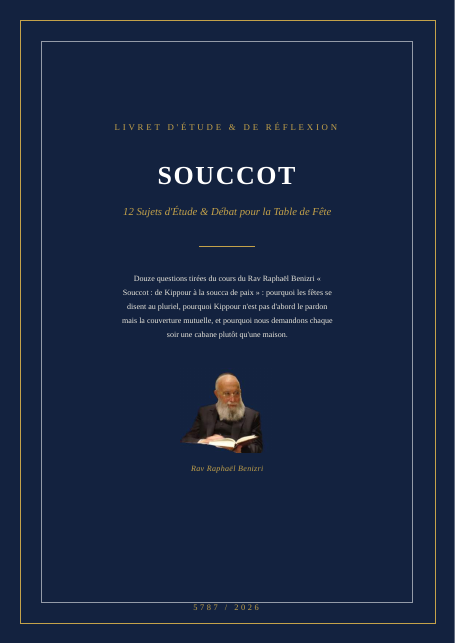 Souccot : de Kippour à la soucca de paix